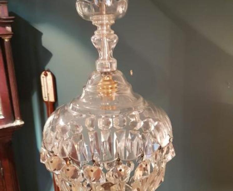 Edwardian Cut Crystal Pendant Light Fitting - Image 4