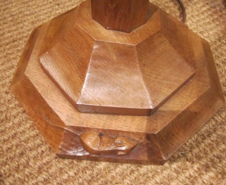 Original Mouseman Tall Oak Lamp Standard - Image 2