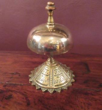 Victorian Antique Cast Brass Counter Bell