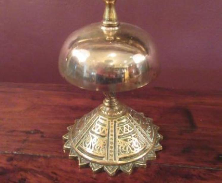 Victorian Antique Cast Brass Counter Bell - Image 1