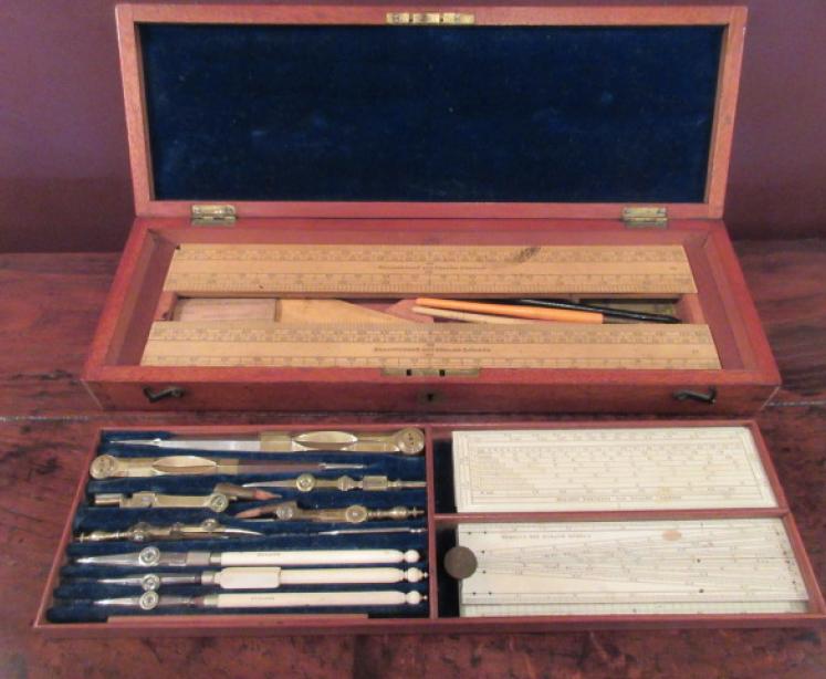 Victorian Antique Large Architect's Drawing Instrument Set - Image 1