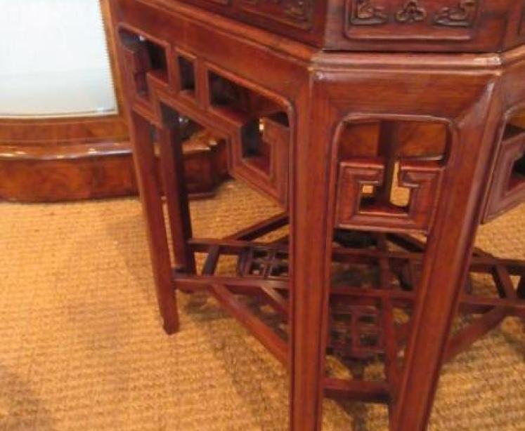 Superb Pair of Oriental Antique Rosewood Lamp Tables - Image 4