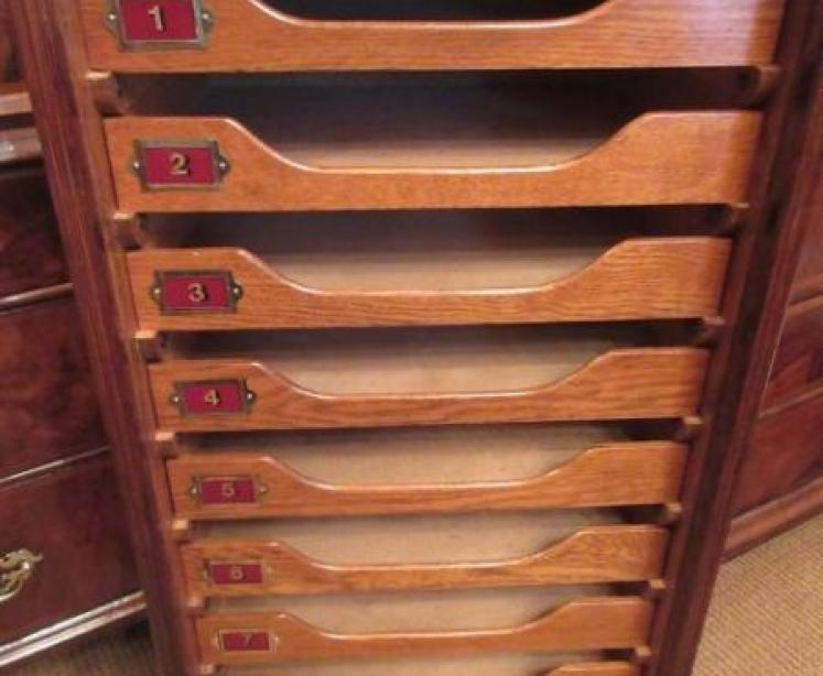 Superior Edwardian Antique Polished Oak File Cabinet - Image 2