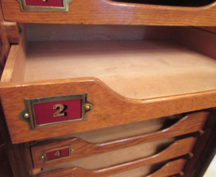 Superior Edwardian Antique Polished Oak File Cabinet - Image 3