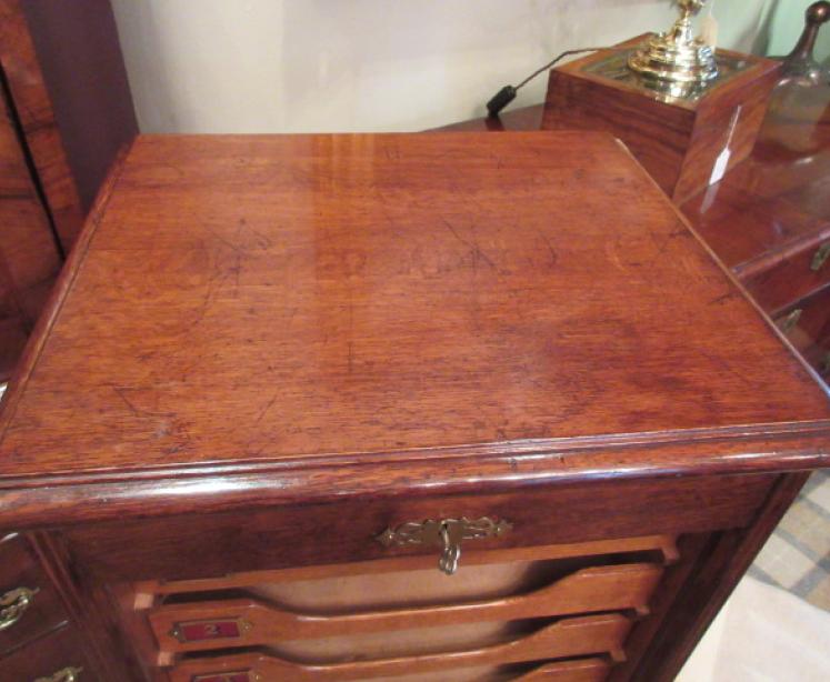 Superior Edwardian Antique Polished Oak File Cabinet - Image 4