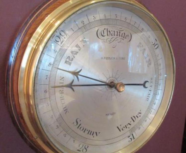 Mid Victorian Rosewood Inlaid Banjo Barometer - Image 2