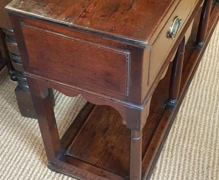 Antique George III Oak Open Pot Board Dresser - Image 2