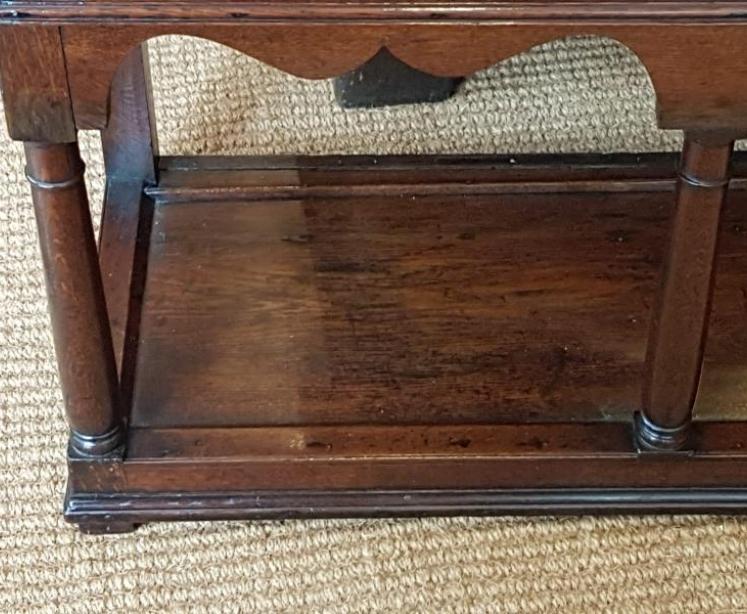 Antique George III Oak Open Pot Board Dresser - Image 4