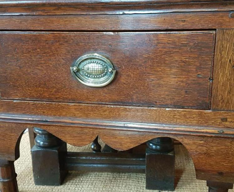 Antique George III Oak Open Pot Board Dresser - Image 5