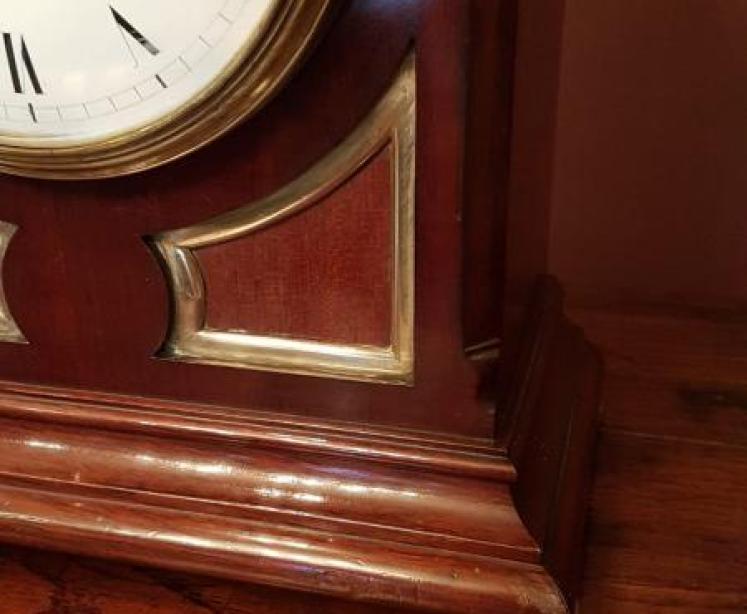 Antique Edwardian Mahogany 8 Day Mantel Clock - Image 5
