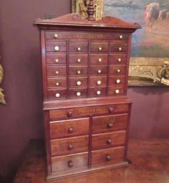 Rare Victorian Mahogany Wall Mounted Spice Cupboard 