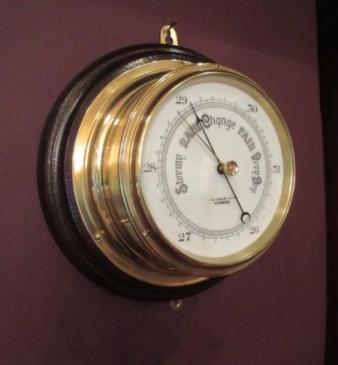 Victorian Antique Bulkhead London Marine Barometer