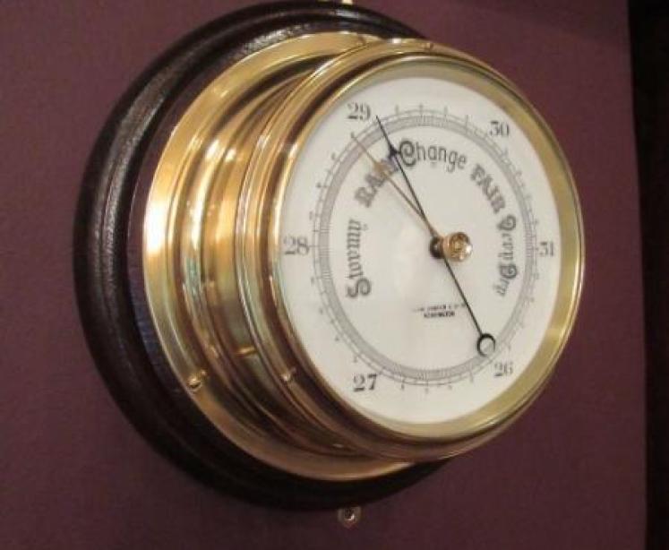 Victorian Antique Bulkhead London Marine Barometer - Image 1
