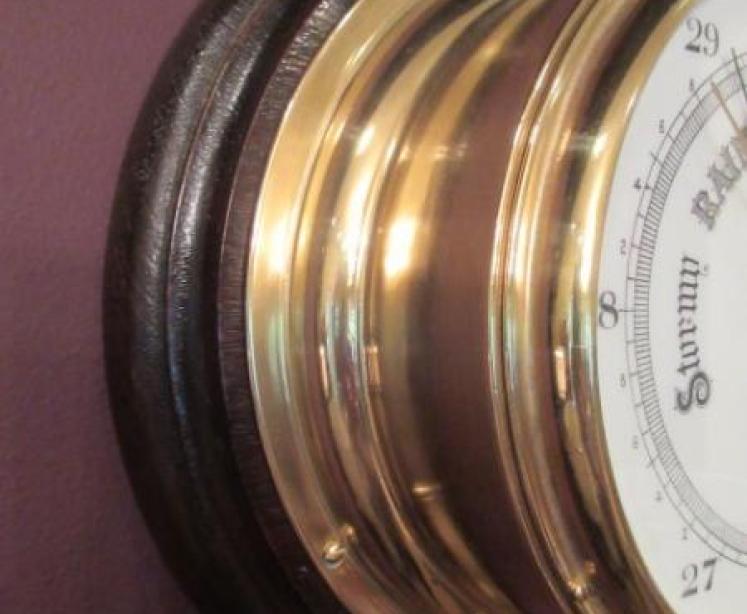 Victorian Antique Bulkhead London Marine Barometer - Image 2