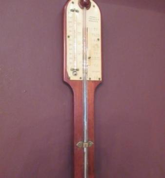 Slim Mid Victorian Antique Manchester Stick Barometer