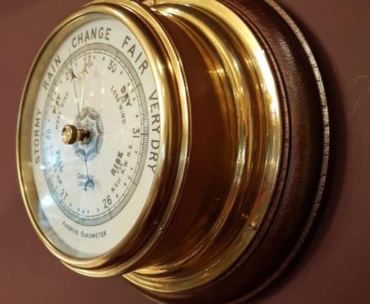 Victorian Brass Bulk Head Marine Barometer by Gamage London  - Image 2