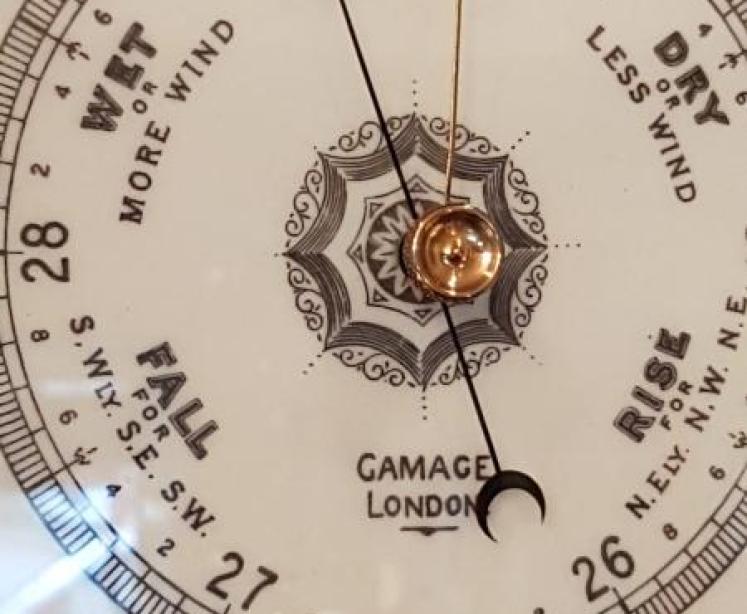 Victorian Brass Bulk Head Marine Barometer by Gamage London  - Image 3