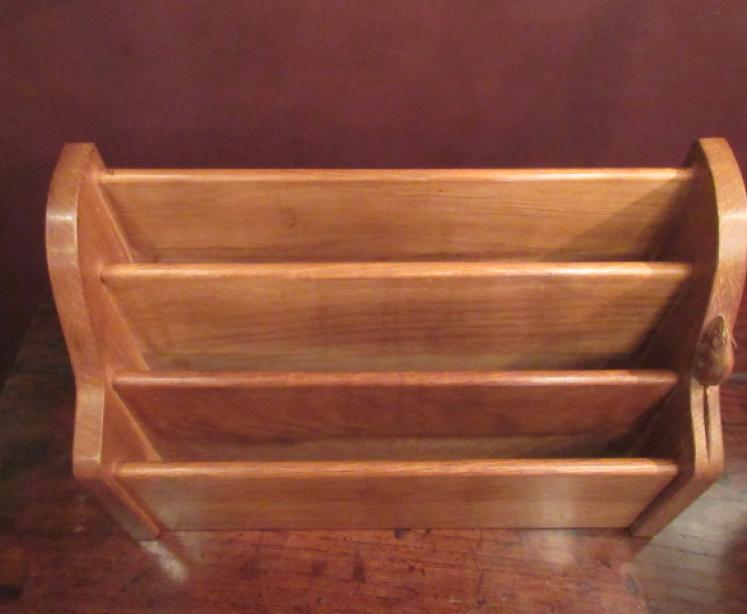 Thompsons of  Kilburn Mouseman Oak Letter Rack - Image 4