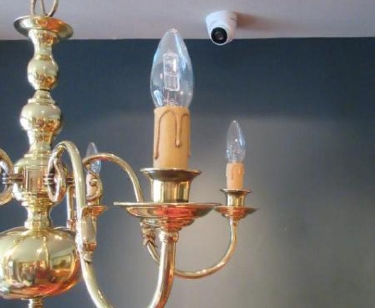 Small Edwardian Polished Brass Five Arm Chandelier - Image 5