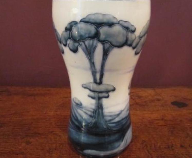 Rare Early Moorcroft Hazeldene on White Vase  - Image 1