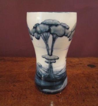 Rare Early Moorcroft Hazeldene on White Vase 