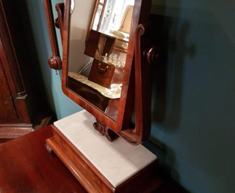 Unusual William IV Period Marble Topped Toilet Mirror - Image 2