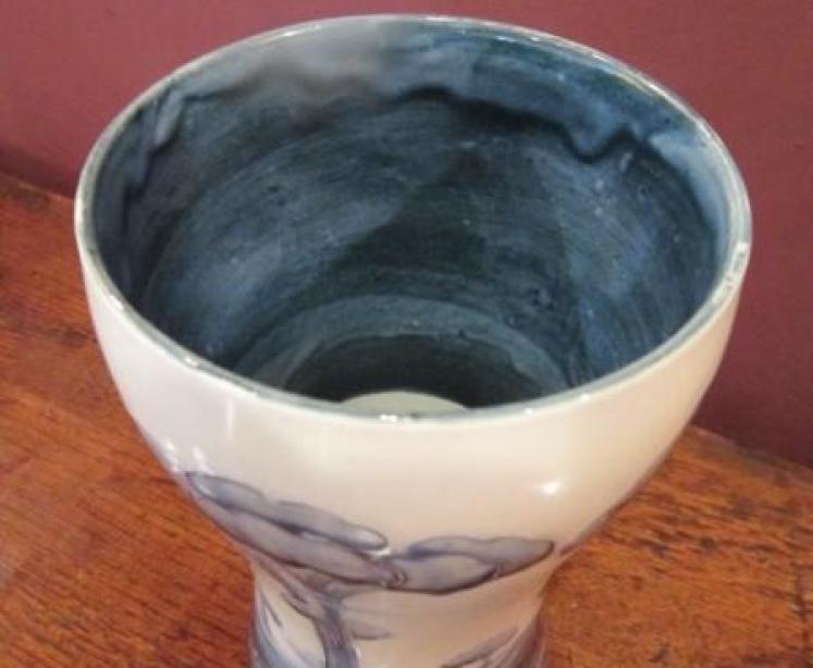 Rare Early Moorcroft Hazeldene on White Vase  - Image 4