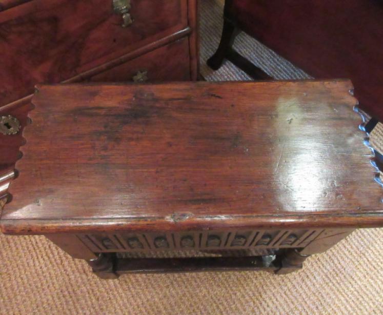 Georgian Style Antique Oak Box/Stool - Image 2