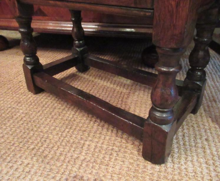 Georgian Style Antique Oak Box/Stool - Image 3