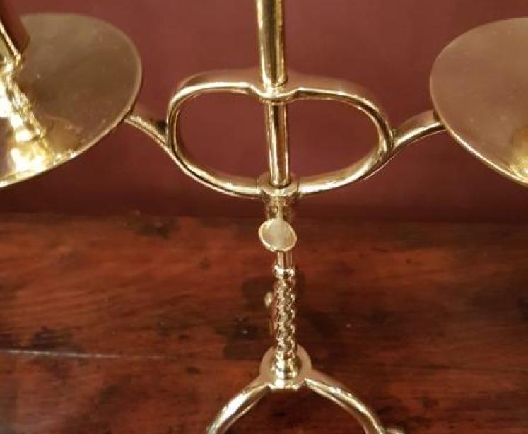 Pair of Early Victorian Brass Rise and Fall Candelabras - Image 5