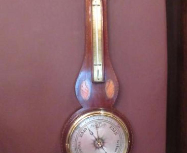 Top Quality Antique Sheraton Inlaid Banjo Barometer - Image 1