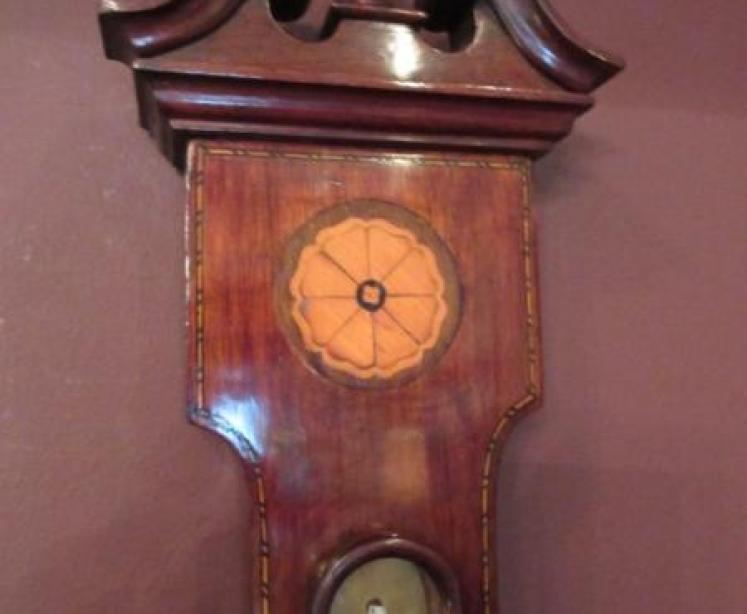 Top Quality Antique Sheraton Inlaid Banjo Barometer - Image 4