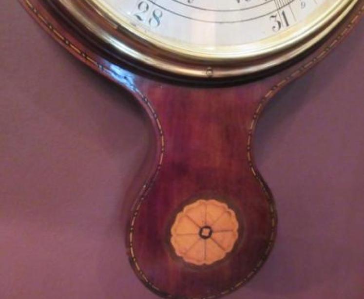 Top Quality Antique Sheraton Inlaid Banjo Barometer - Image 5