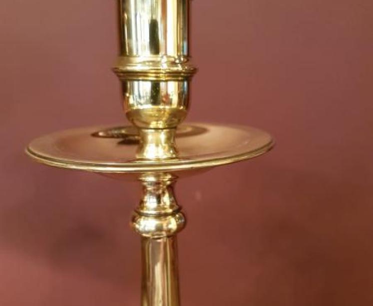 Superb Pair of Large Antique 20" Brass Candlesticks - Image 5