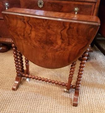 Victorian Figured Walnut 'Baby' Sunderland Table