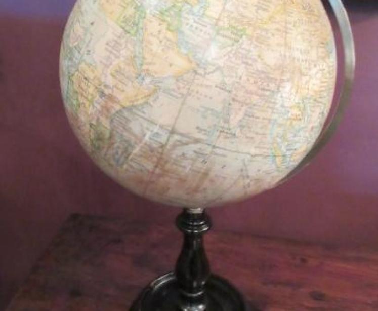1920's 8" Geographia Paper Mache Terrestrial Globe - Image 1