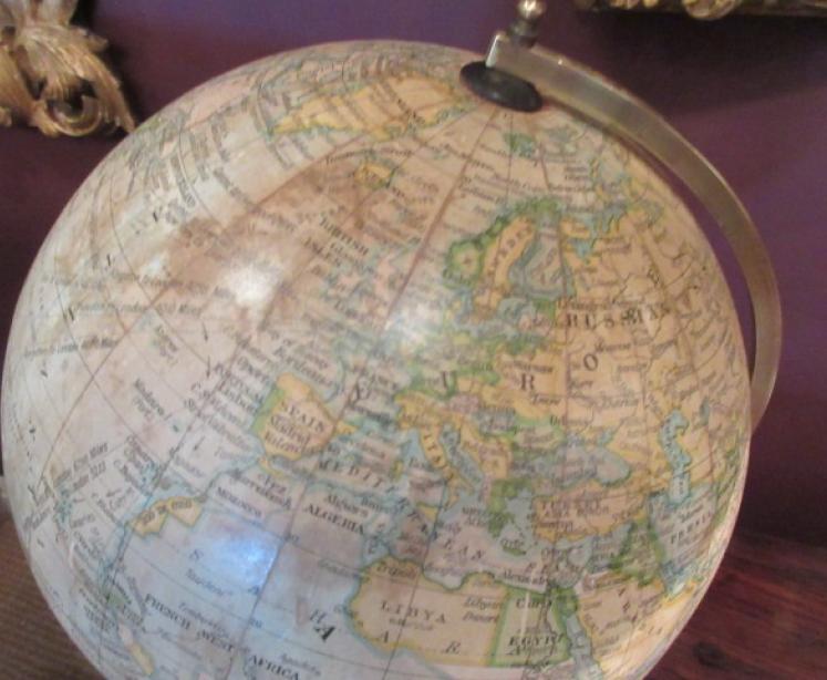 1920's 8" Geographia Paper Mache Terrestrial Globe - Image 2