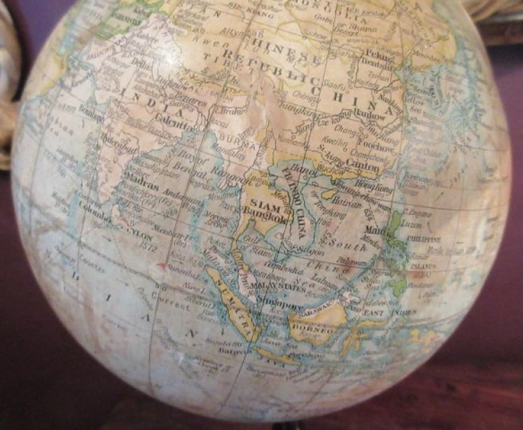 1920's 8" Geographia Paper Mache Terrestrial Globe - Image 3