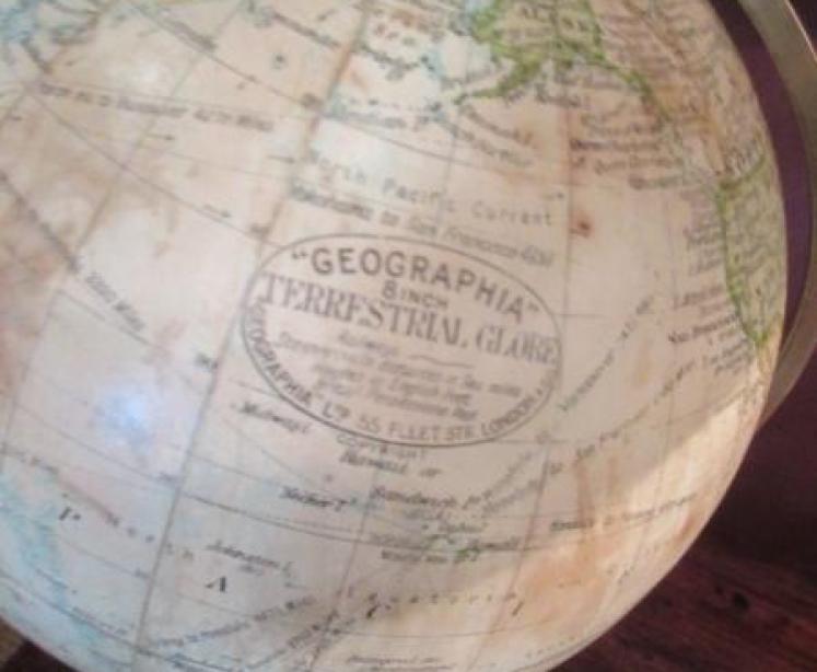 1920's 8" Geographia Paper Mache Terrestrial Globe - Image 5