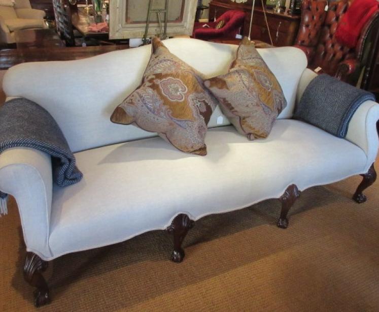 Superb 19th Century Upholstered Hump Back Sofa - Image 1