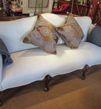 Superb 19th Century Upholstered Hump Back Sofa