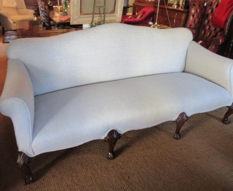 Superb 19th Century Upholstered Hump Back Sofa - Image 4
