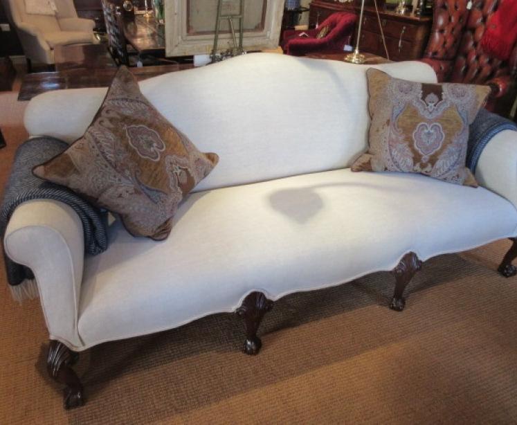 Superb 19th Century Upholstered Hump Back Sofa - Image 5