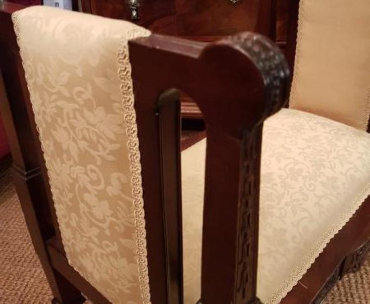Edwardian Mahogany Chippendale Revival Window Seat - Image 5