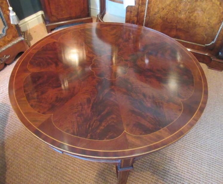 Fine Edwardian Period Figured 'Sunburst Top' Coffee Table - Image 2