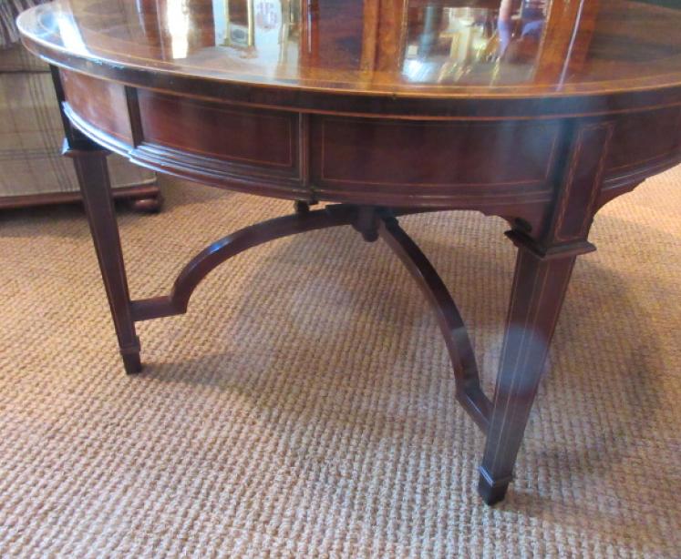 Fine Edwardian Period Figured 'Sunburst Top' Coffee Table - Image 4