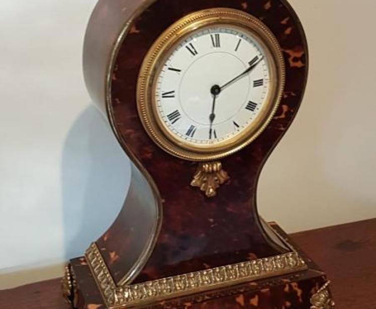 Superb Tortoise Shell Cased Swiss Mantel Clock - Image 1