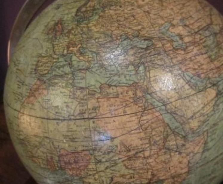 Rare Late Victorian 8" Plaster Terrestrial Globe - Image 4