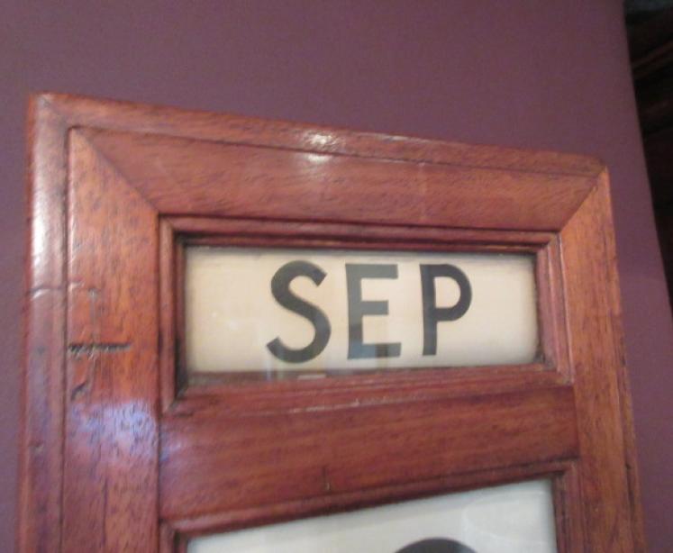 Large Victorian Walnut Perpetual Bank Wall Calendar - Image 2