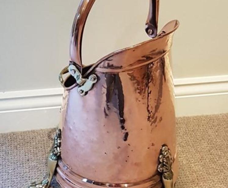 Antique Edwardian Copper Coal Scuttle - Image 1